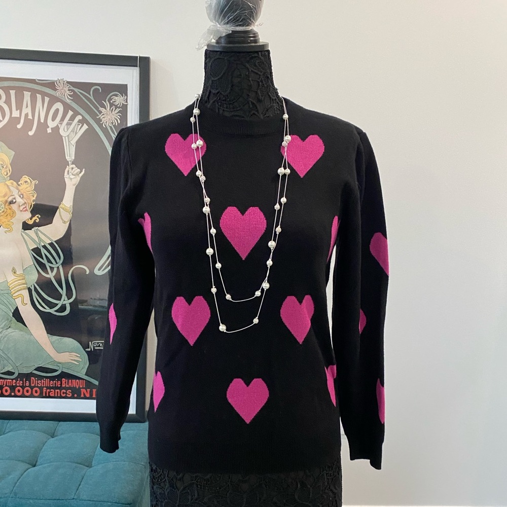 shermie Women's Heart Knitted Sweaters Long Sleeve Crew Neck Pullover Sweater